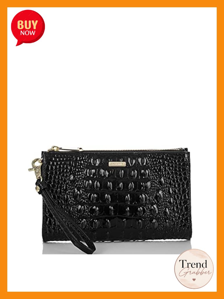 Leather Wristlet Clutch With Removable Strap, Floral